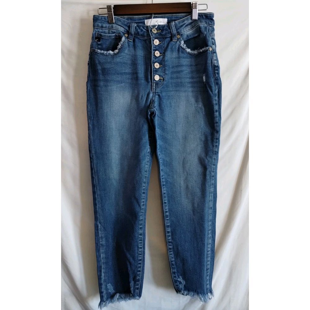 Kancan Oceana High Rise Ankle Skinny Light Wash Denim Distress 9/28